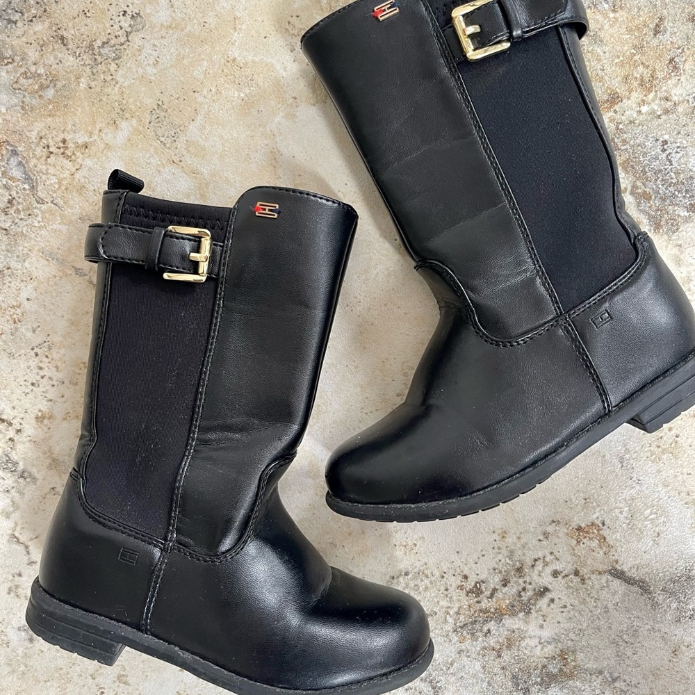 Tommy Hilfiger Black Riding Boots Girls Size 9